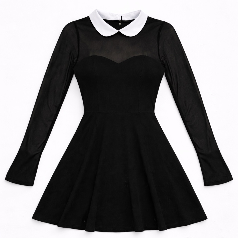 Current Mood Goth Punk Mesh Dolls Kill Babydoll Dress NWT